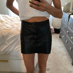 Zara A-line leather skirt
